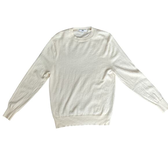 Uniqlo cream cashmere crew neck sweater medium - Picture 4 of 7